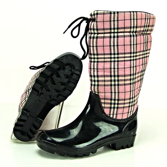 Corkys Shoes Corkys Footwear Pink Plaid Winter Rain Boot New Poshmark